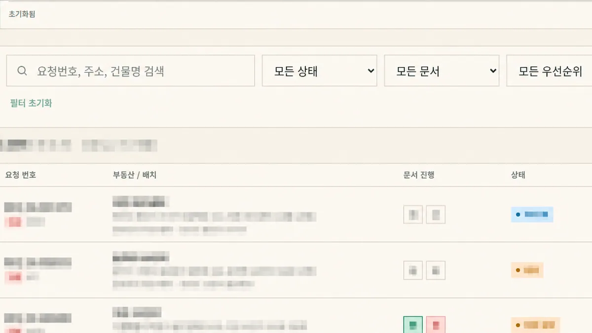 문서별 상태와 부분 실패를 추적하는 부동산 문서 운영 공개 Works 화면